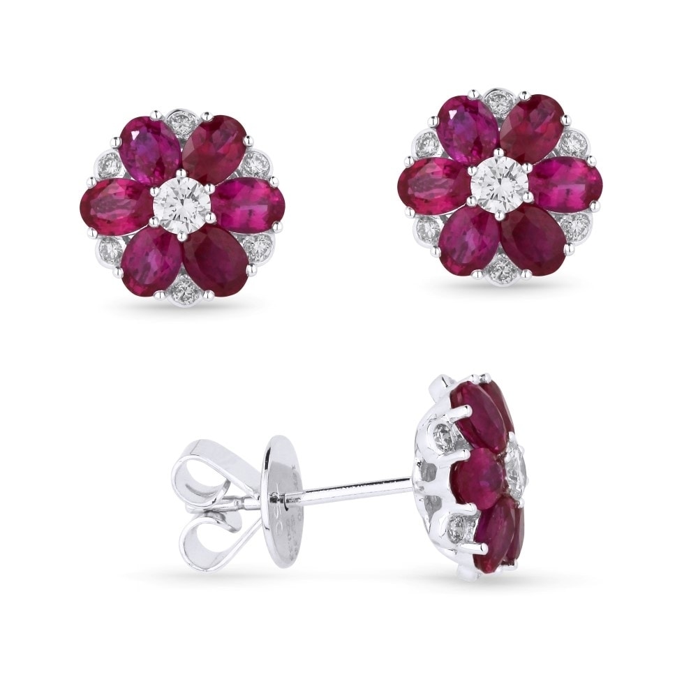 Details about   Top Quality 925 Sterling Silver Ruby Gemstone Flower White Gold Color Earrings